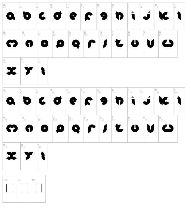 Onion Rings font map